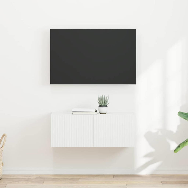 vidaXL TV Wall Cabinet 2 pcs White 60 x 31 x 29.5 cm Engineered Wood