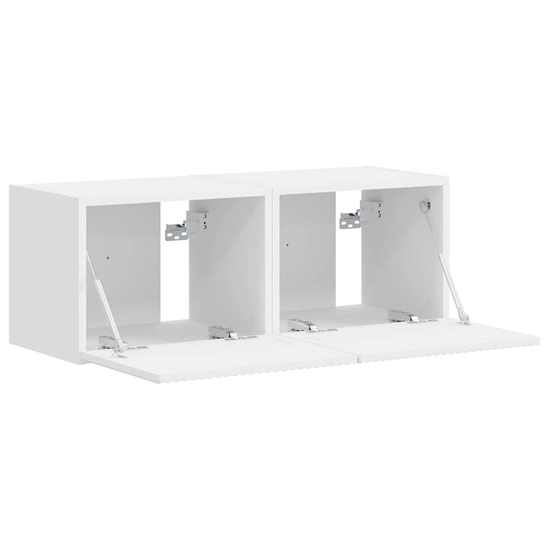 vidaXL TV Wall Cabinet 2 pcs White 60 x 31 x 29.5 cm Engineered Wood