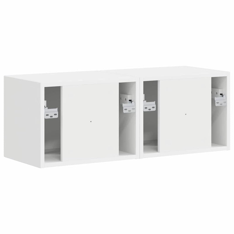 vidaXL TV Wall Cabinet 2 pcs White 60 x 31 x 29.5 cm Engineered Wood