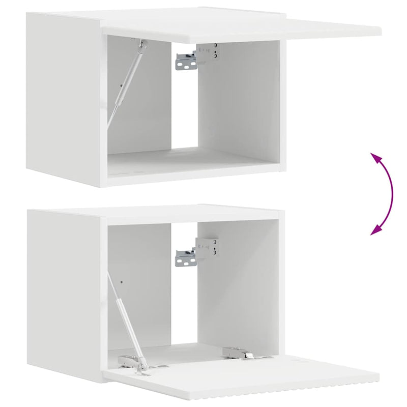 vidaXL TV Wall Cabinet 2 pcs White 60 x 31 x 29.5 cm Engineered Wood