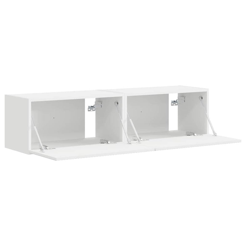 vidaXL TV Wall Cabinet 2 pcs White 60 x 31 x 29.5 cm Engineered Wood