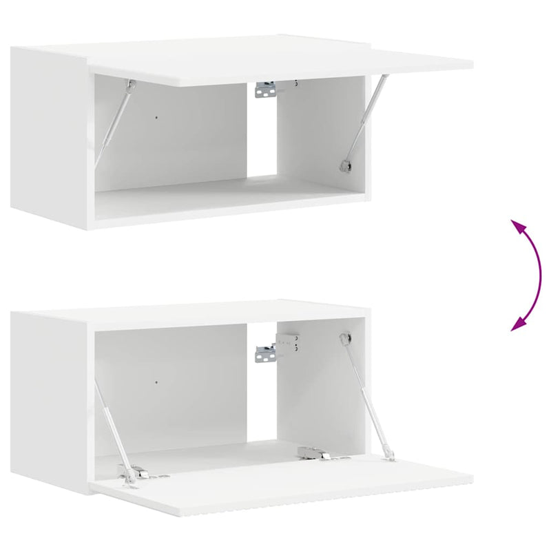 vidaXL TV Wall Cabinet 2 pcs White 60 x 31 x 29.5 cm Engineered Wood