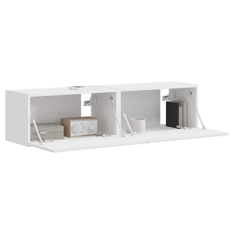 vidaXL TV Wall Cabinet 2 pcs White 60 x 31 x 29.5 cm Engineered Wood