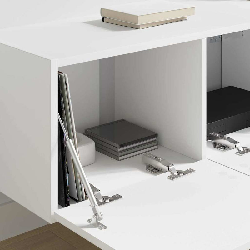 vidaXL TV Wall Cabinet 2 pcs White 60 x 31 x 29.5 cm Engineered Wood