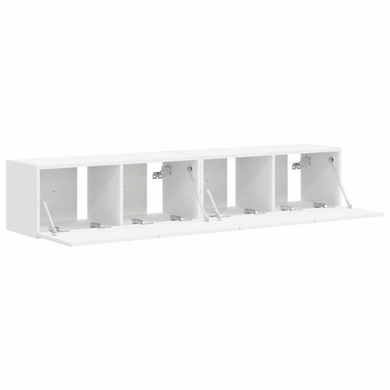 vidaXL TV Wall Cabinet 2 pcs White 60 x 31 x 29.5 cm Engineered Wood
