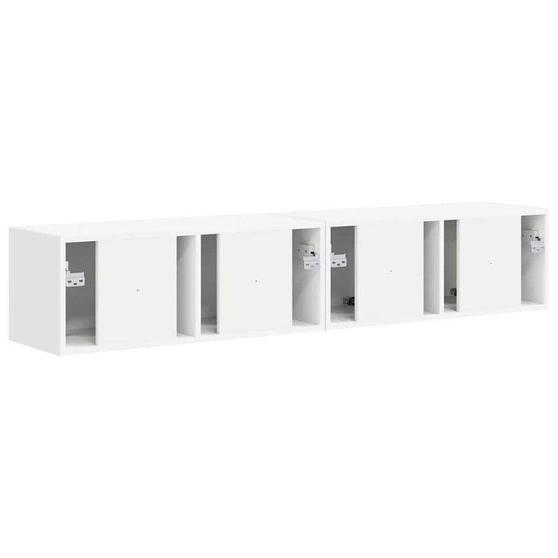 vidaXL TV Wall Cabinet 2 pcs White 60 x 31 x 29.5 cm Engineered Wood