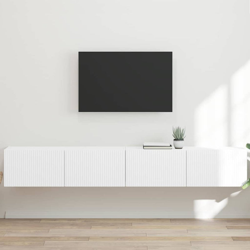 vidaXL TV Wall Cabinet 2 pcs White 60 x 31 x 29.5 cm Engineered Wood
