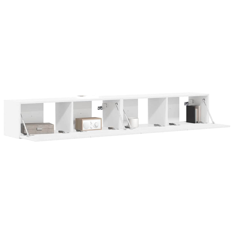 vidaXL TV Wall Cabinet 2 pcs White 60 x 31 x 29.5 cm Engineered Wood