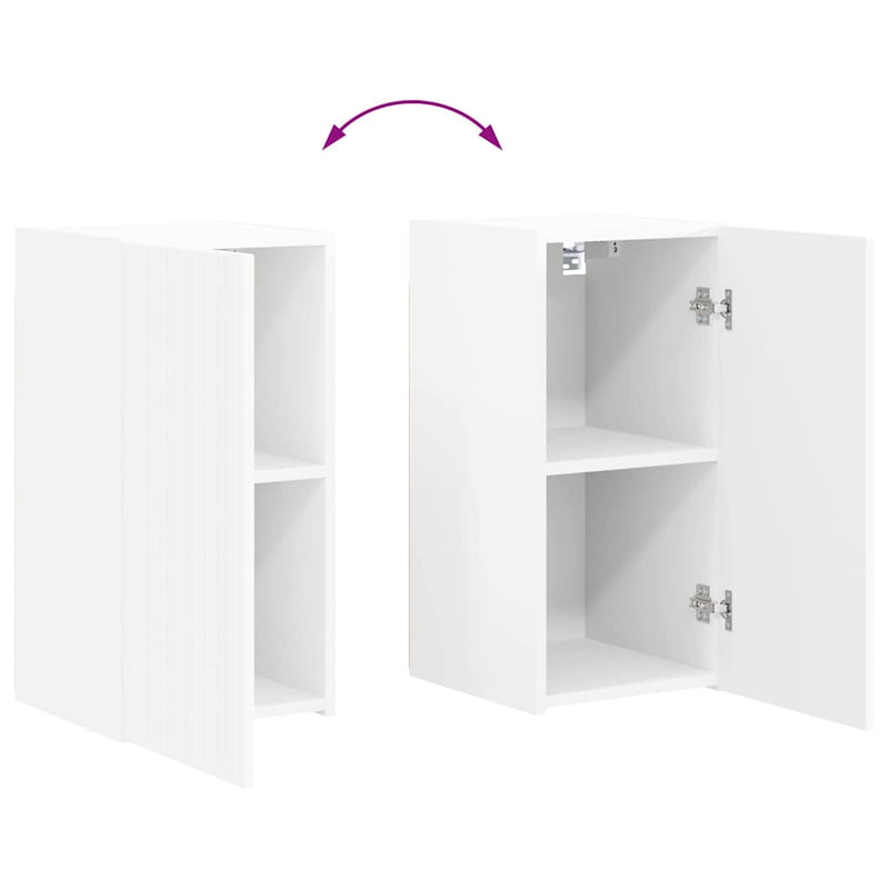vidaXL TV Wall Cabinet 2 pcs White 30 x 31 x 60 cm Engineered Wood