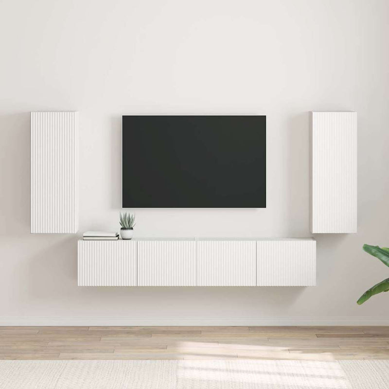 vidaXL TV Wall Cabinet 2 pcs White 30 x 31 x 80 cm Engineered Wood