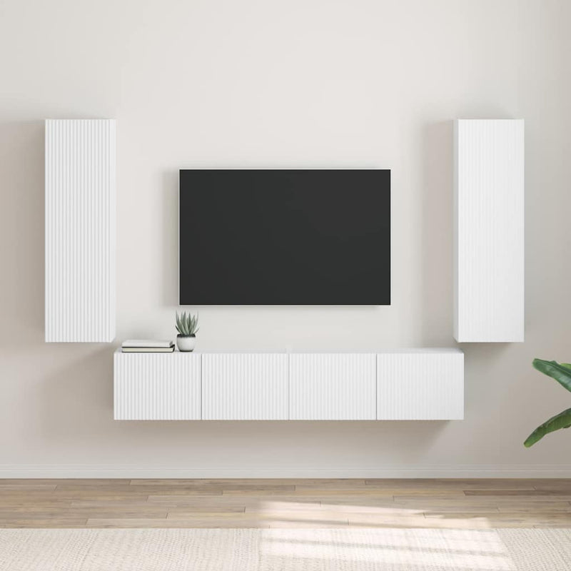 vidaXL TV Wall Cabinet 2 pcs White 30 x 31 x 100 cm Engineered Wood