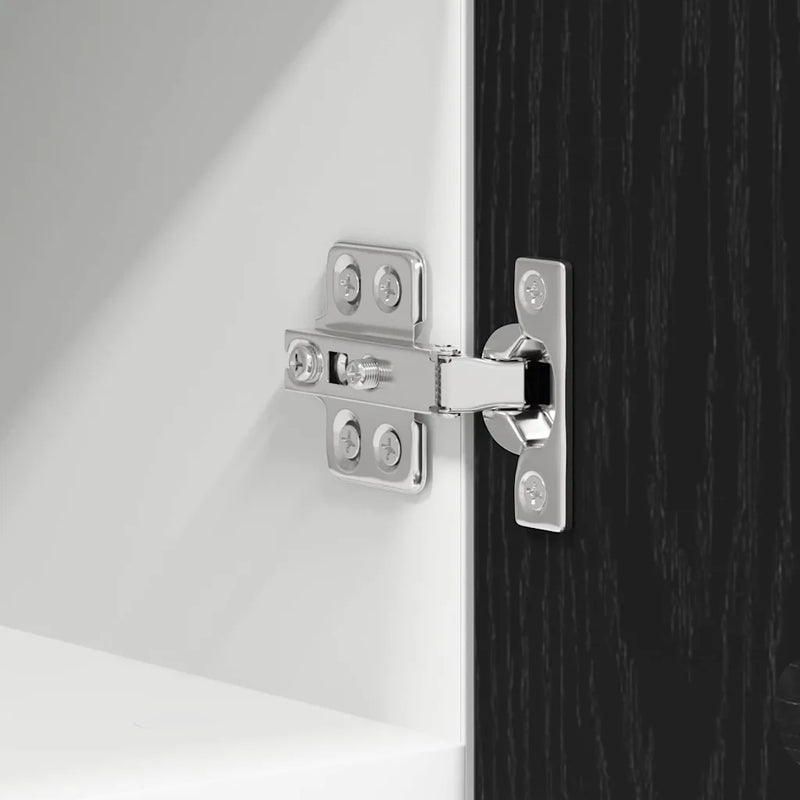 Hanging Cabinet with Door Black Oak and White 30 x 31 x 40 cm