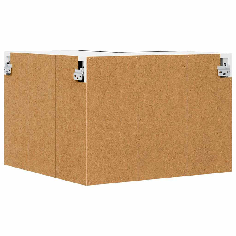 vidaXL Hanging Cabinet Black Oak and White 57 x 57 x 40 cm