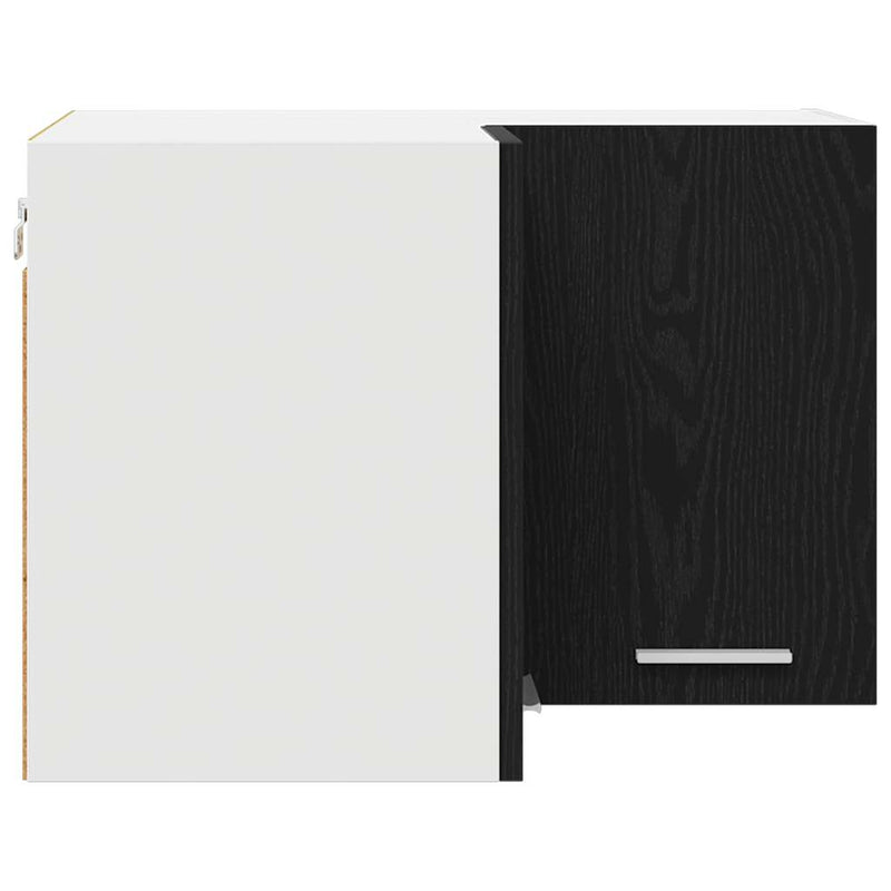 vidaXL Hanging Cabinet Black Oak and White 57 x 57 x 40 cm