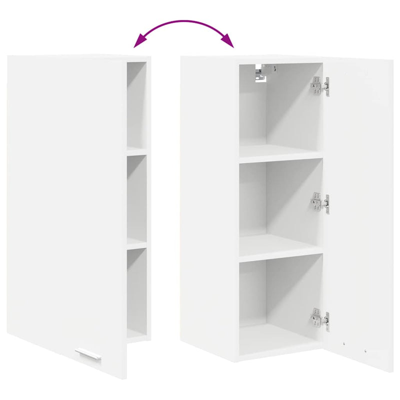 vidaXL Hanging Cabinet with Door White 30 x 31 x 80 cm Engineered Wood