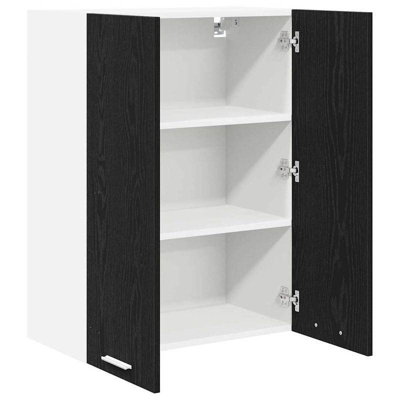 vidaXL Hanging Cabinet Black Oak 60 x 31 x 80 cm Engineered Wood