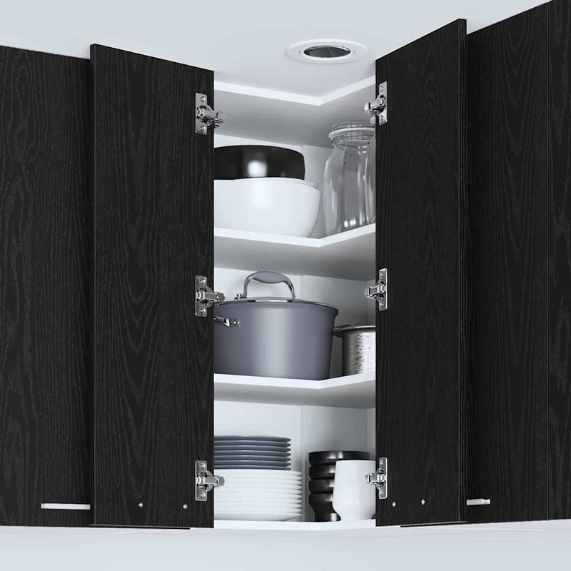 vidaXL Hanging Cabinet Black Oak and White 57 x 57 x 80 cm