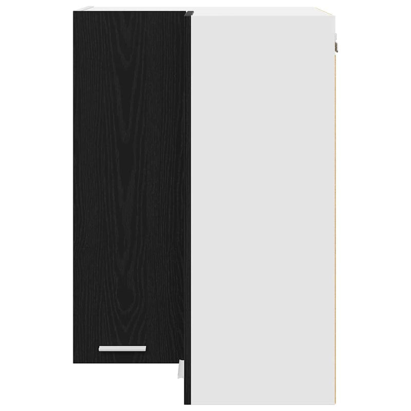 vidaXL Hanging Cabinet Black Oak and White 57 x 57 x 80 cm