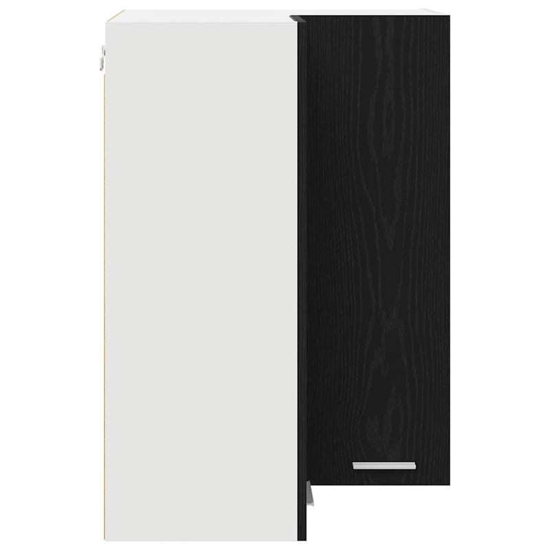 vidaXL Hanging Cabinet Black Oak and White 57 x 57 x 80 cm
