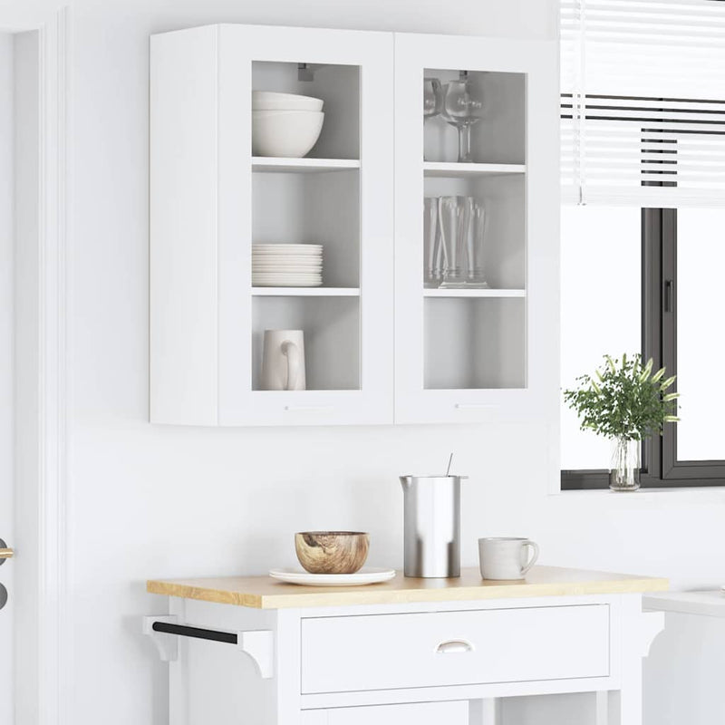 vidaXL Hanging Cabinet 2 pcs White 40 x 31 x 80 cm Engineered Wood