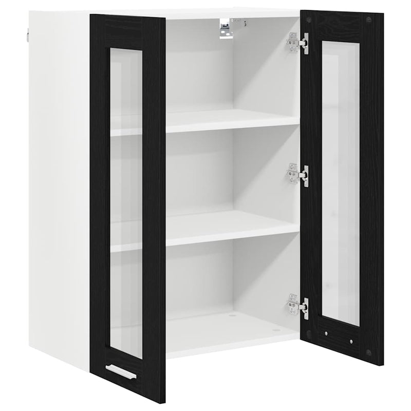 vidaXL Hanging Cabinet Black Oak 60 x 31 x 80 cm Engineered Wood
