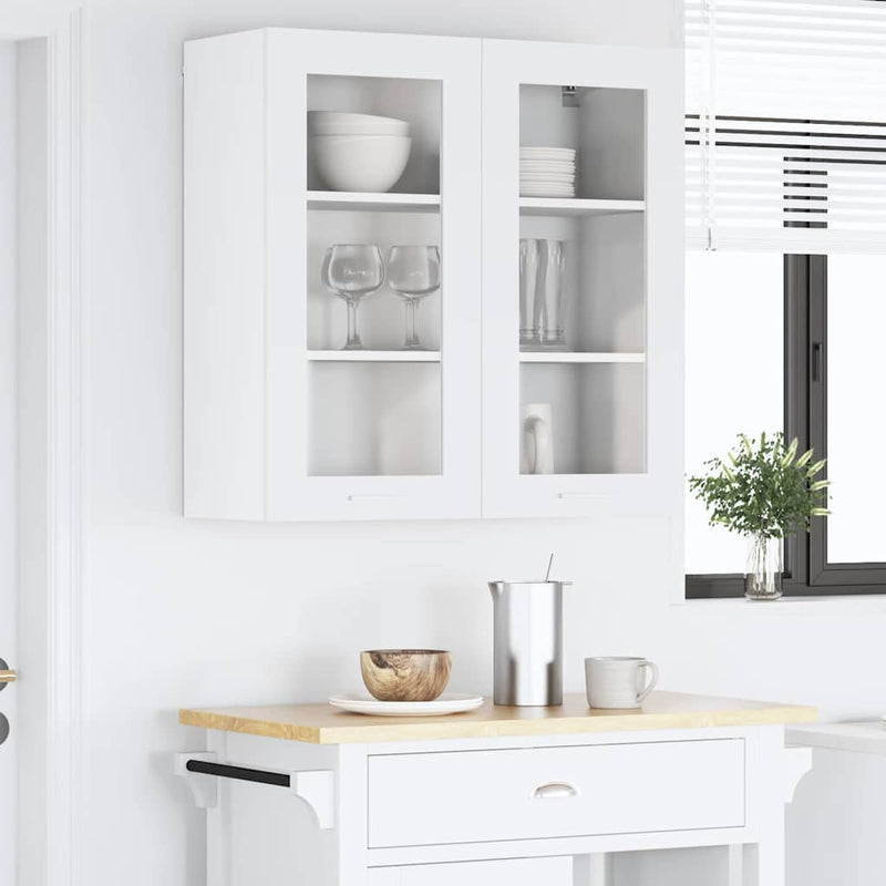 vidaXL Hanging Cabinet with Door White 80 x 31 x 80 cm Engineered Wood