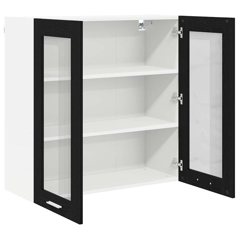 vidaXL Hanging Cabinet Black Oak 80 x 31 x 80 cm Engineered Wood