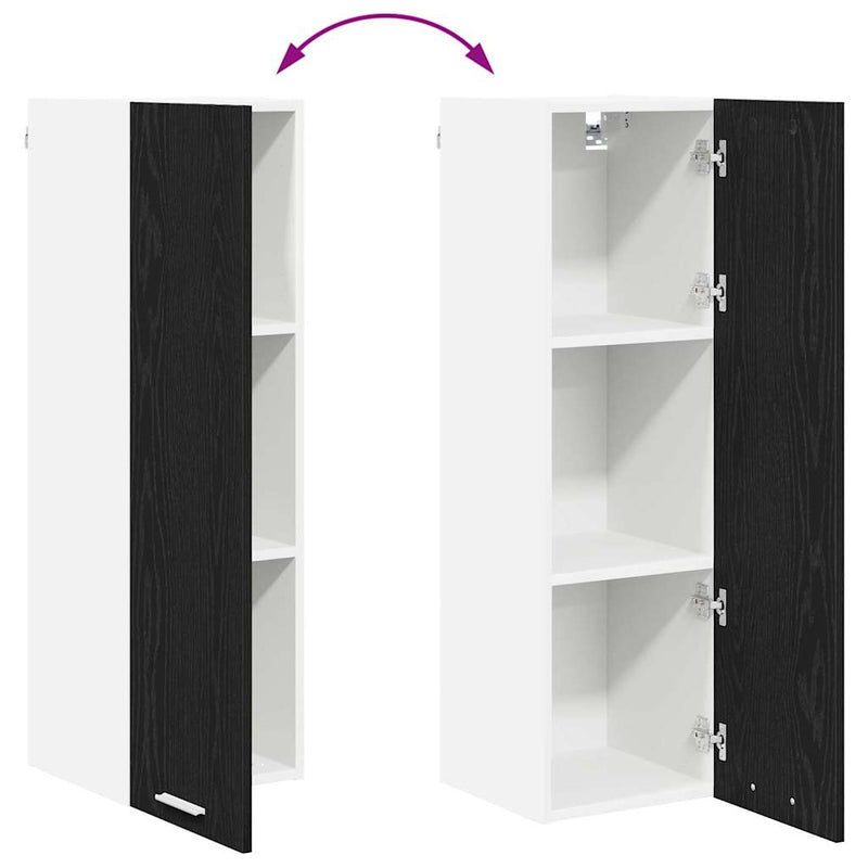 vidaXL Hanging Cabinet Black Oak 30 x 31 x 100 cm Engineered Wood