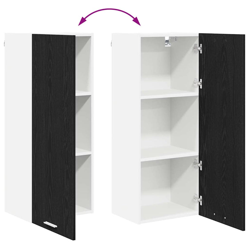 vidaXL Hanging Cabinet Black Oak 40 x 31 x 100 cm Engineered Wood