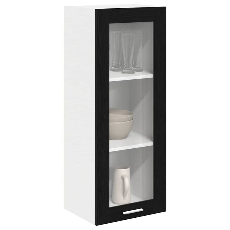 vidaXL Hanging Cabinet Black Oak 40 x 31 x 100 cm Engineered Wood