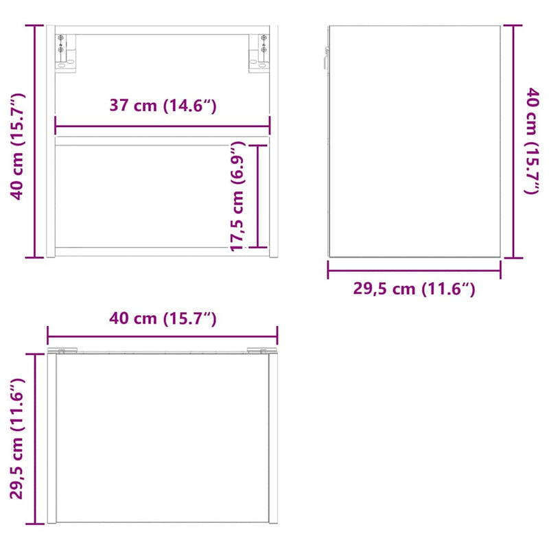vidaXL Hanging Cabinet White 40 x 29,5 x 40 cm Engineered Wood