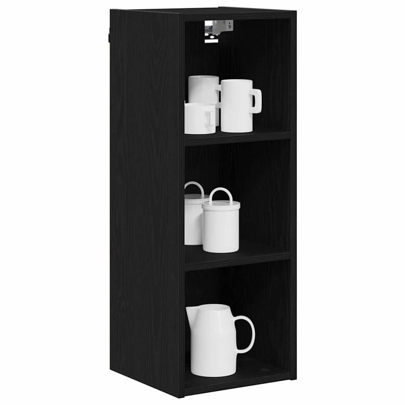 vidaXL Hanging Cabinet Black Oak 30 x 29,5 x 80 cm Engineered Wood