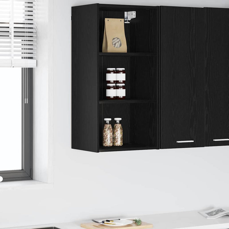 vidaXL Hanging Cabinet Black Oak 40 x 29,5 x 80 cm Engineered Wood