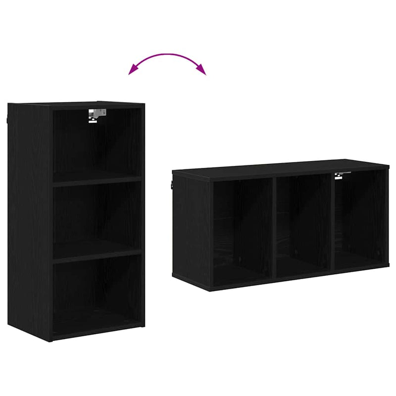 vidaXL Hanging Cabinet Black Oak 40 x 29,5 x 80 cm Engineered Wood