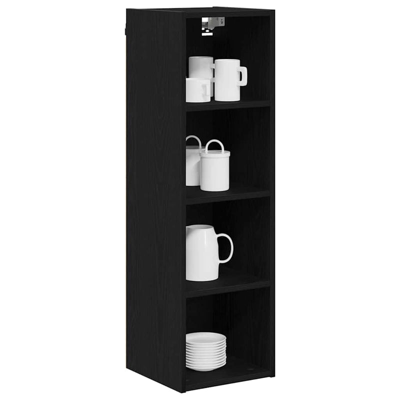 vidaXL Hanging Cabinet Black Oak 30 x 29,5 x 100 cm Engineered Wood