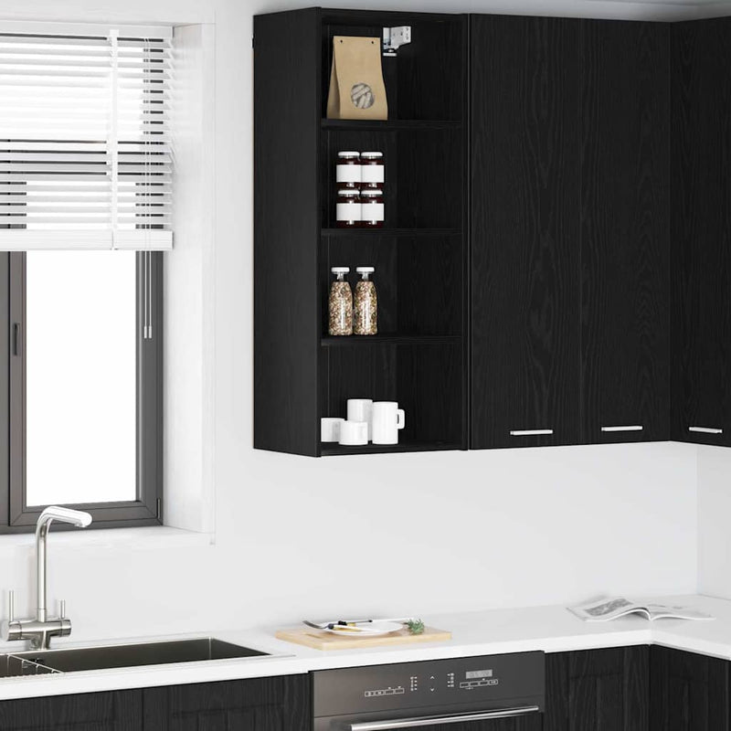 vidaXL Hanging Cabinet Black Oak 40 x 29,5 x 100 cm Engineered Wood