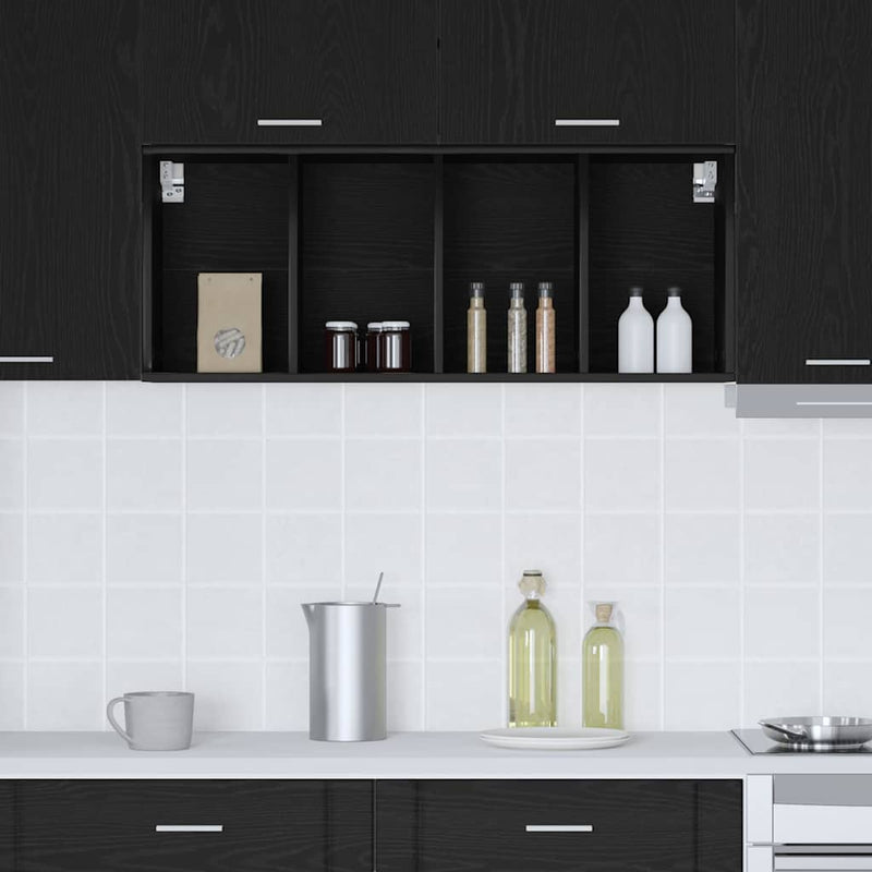 vidaXL Hanging Cabinet Black Oak 40 x 29,5 x 100 cm Engineered Wood