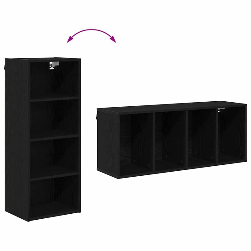 vidaXL Hanging Cabinet Black Oak 40 x 29,5 x 100 cm Engineered Wood