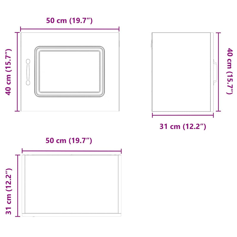 vidaXL Kitchen Cabinet with Storage Kalmar 2 pcs White 50 x 31 x 40 cm