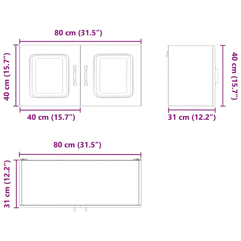 vidaXL Kitchen Cabinet Kalmar White 80 x 31 x 40 cm Engineered Wood