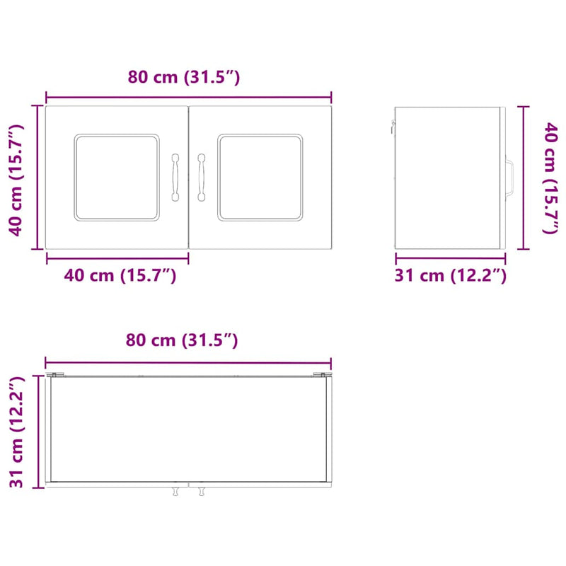 vidaXL Kitchen Cabinet Kalmar White 80 x 31 x 40 cm Engineered Wood