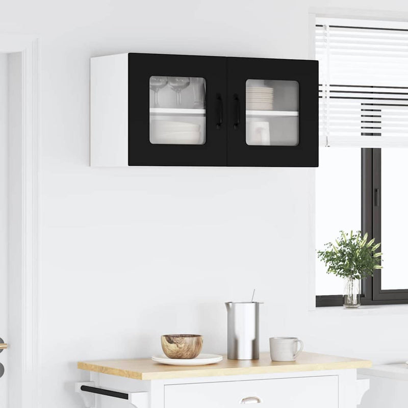vidaXL Kitchen Cabinet Kalmar Black 80 x 31 x 40 cm Engineered Wood