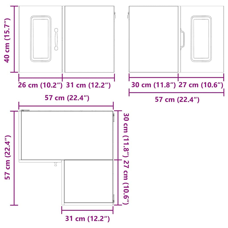 vidaXL Kitchen Cabinet Kalmar White 57 x 57 x 40 cm Engineered Wood