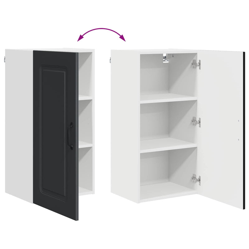 vidaXL Kitchen Cabinet Kalmar Black 40 x 31 x 80 cm Engineered Wood