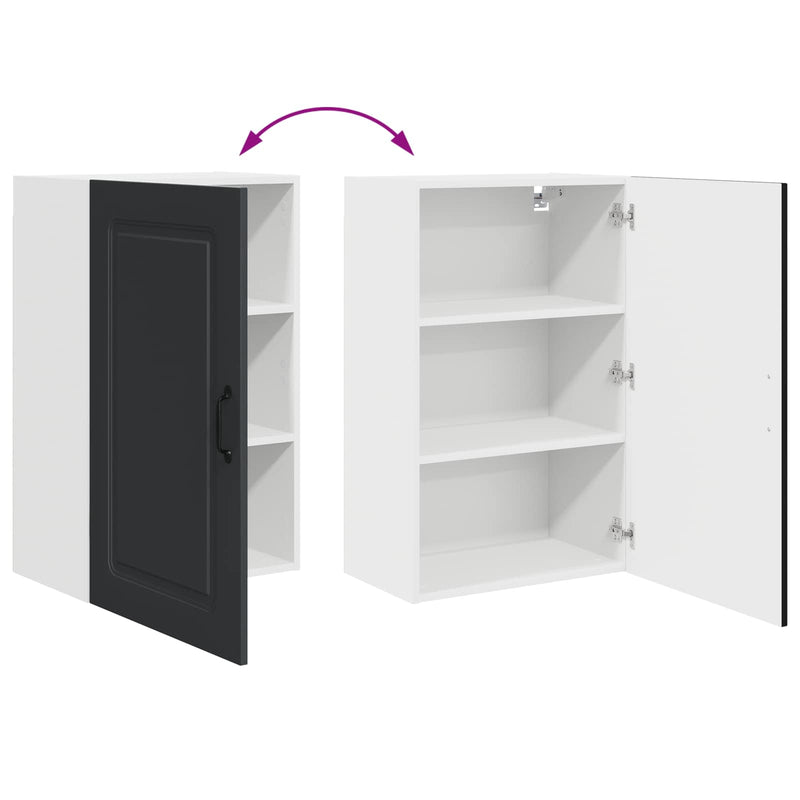 vidaXL Kitchen Cabinet Kalmar Black 50 x 31 x 80 cm Engineered Wood