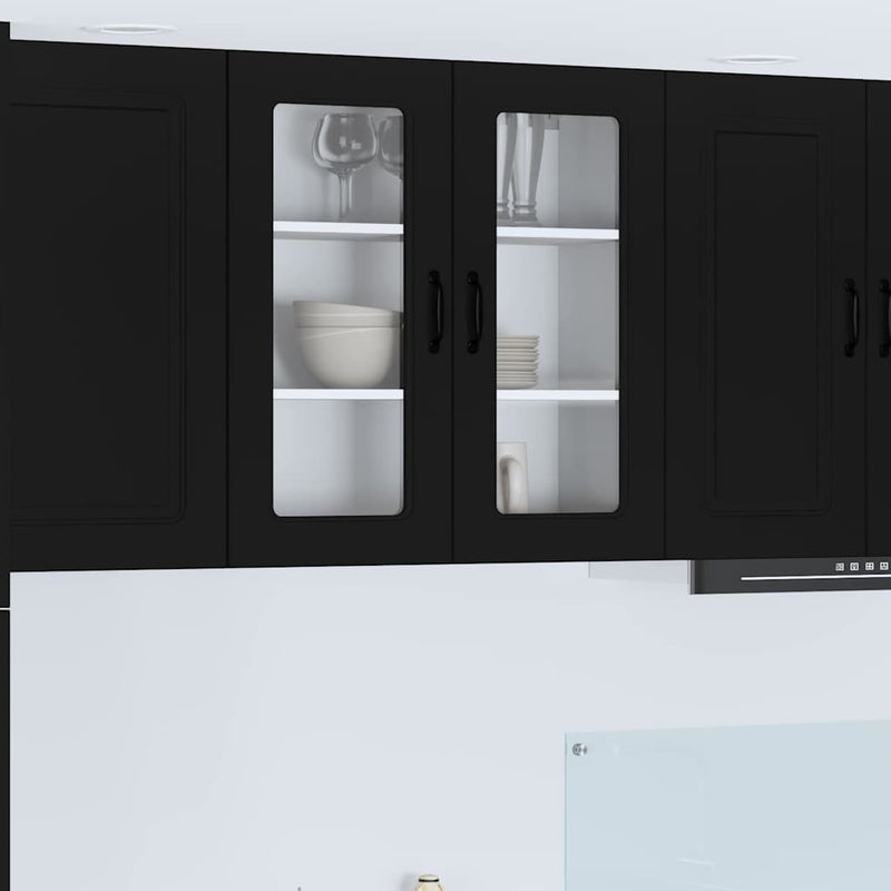 vidaXL Kitchen Cabinet Kalmar Black 80 x 31 x 80 cm Engineered Wood