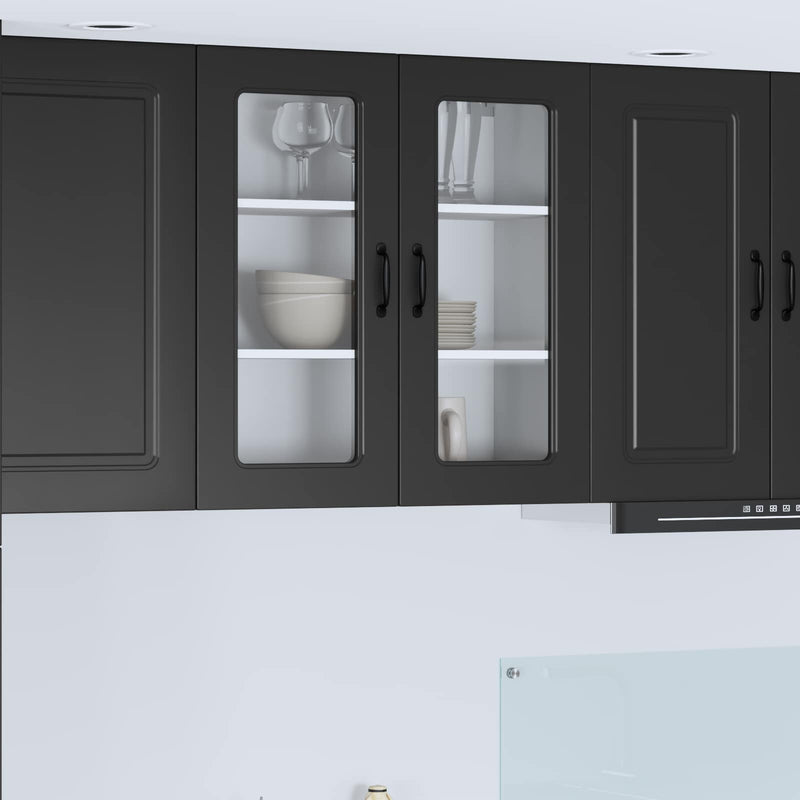 vidaXL Kitchen Cabinet Kalmar Black 80 x 31 x 80 cm Engineered Wood