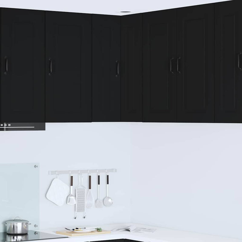 vidaXL Kitchen Cabinet Kalmar Black 57 x 57 x 80 cm Engineered Wood