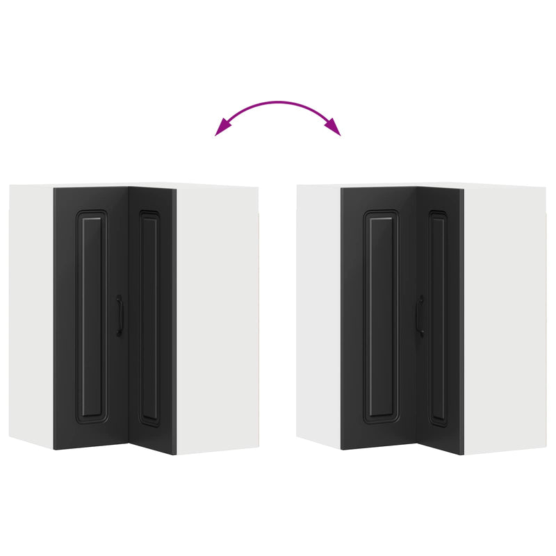 vidaXL Kitchen Cabinet Kalmar Black 57 x 57 x 80 cm Engineered Wood