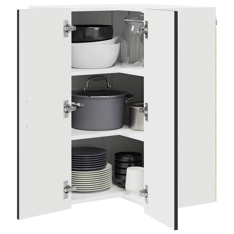 vidaXL Kitchen Cabinet Kalmar Black 57 x 57 x 80 cm Engineered Wood